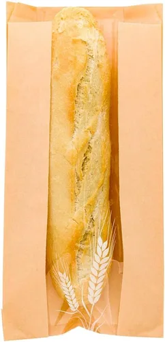 Vista 21 de Restaurantware Bag Tek - Bolsas de papel para pan de 4.5 x 2.5 x 8.5 pulgadas, 100 bolsas de papel de baguette a prueba de grasa, microperforadas