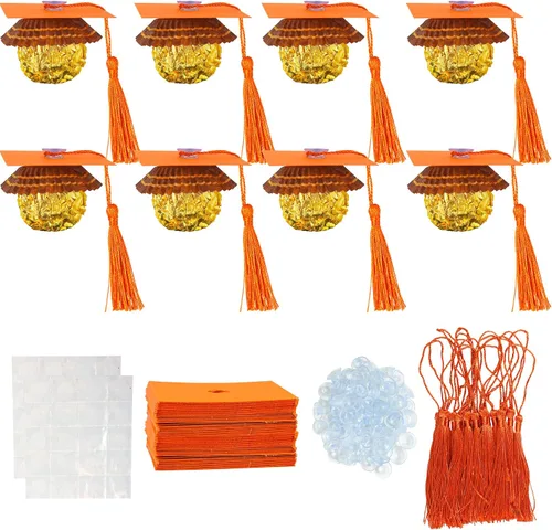 Vista 42 de Gyufise 24 piezas Adornos para pastel de graduación 2026 con purpurina negra, clase de 2026, adornos para magdalenas con gorra de graduación