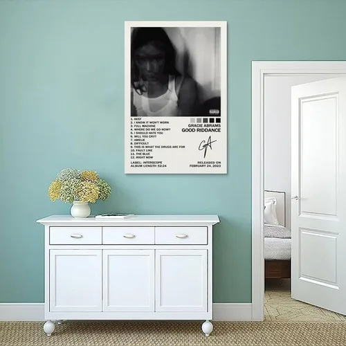 Vista 4 de UTOYA Gracie Abrams Good Riddance - Póster decorativo en lienzo para dormitorio, 12 x 18 pulgadas