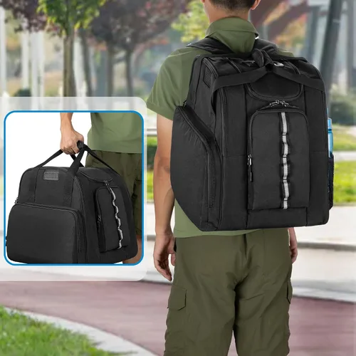 Vista 6 de GOBUROS Bolsa de patinaje para hombres y mujeres, mochila de patinaje sobre hielo para zapatos de patinaje hasta hombres de EE. UU. 13
