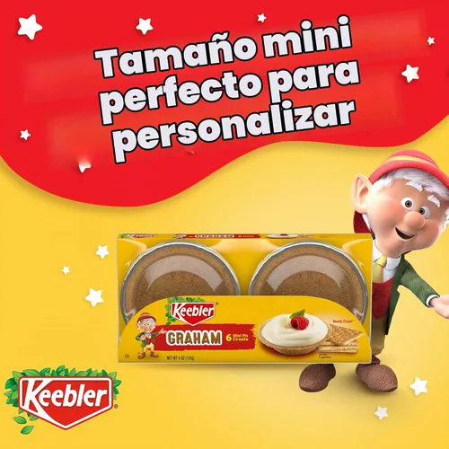 Vista 7 de Keebler Ready Crust Mini Graham Cracker - Conchas para tartas de corteza, 6 unidades, paquete de 12