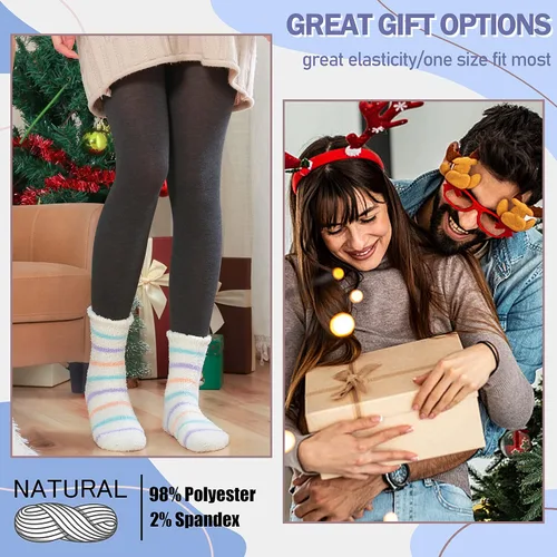 Vista 5 de ANTSANG Womens Fuzzy Socks Slipper Winter Fluffy Comfy Cozy Socks Cabin Warm Home Socks