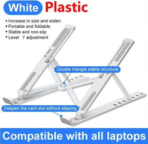 Vista 2 de Soporte portátil portátil de aluminio ajustable para computadora portátil, soporte para tableta, soporte plegable para computadora