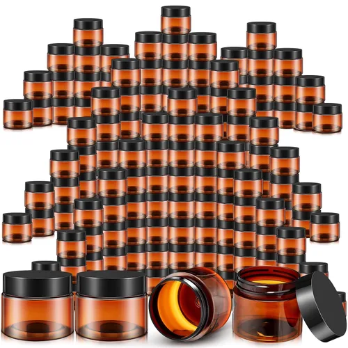 Vista 10 de 200 Piezas Frascos de Contenedores de Plástico Vacíos a Granel de 1 oz con Tapa a Prueba de Fugas Frascos de Plástico Redondos Pequeños Contenedores