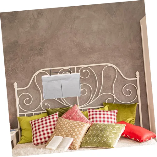 Vista 5 de Práctica cesta de almacenamiento colgante para mesita de noche, multiusos, bolsillos para dormitorio, litera, loft, dormitorio universitario, rieles