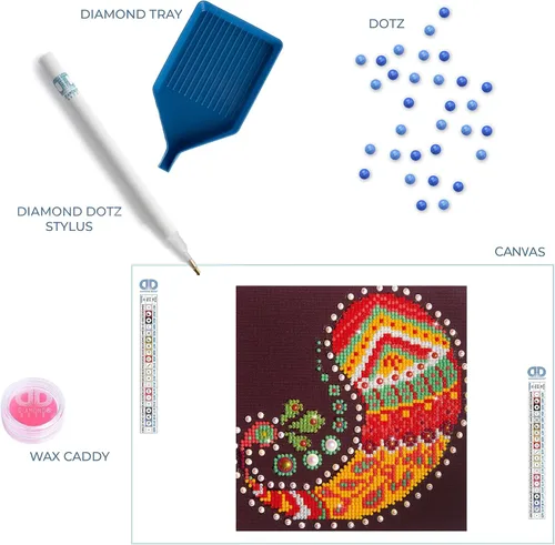 Vista 6 de DIAMOND DOTZ Kits de pintura de diamantes con patrón de ranura de cachemira para adultos, kits de arte de diamantes, un kit de manualidades creativo