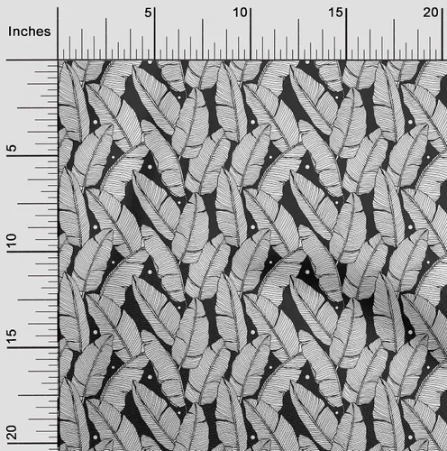 Vista 2 de oneOone Cotton Flex Black Fabric Tropical Craft Projects Decor Fabric Printed By The Yard 40 Inch Wide-7Y