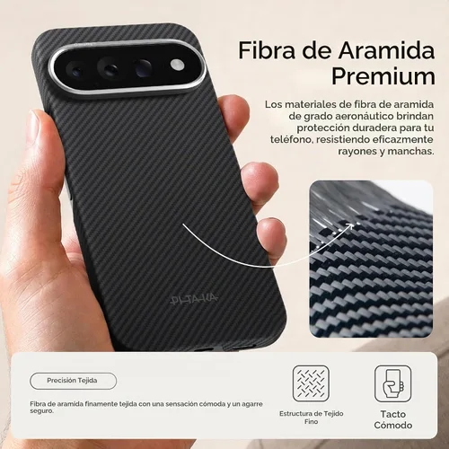 Vista 3 de pitaka Funda Ultra Slim para Pixel 11 Pro XL con sensación sin funda, color Negro Gris (Sarga)