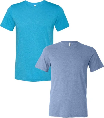Vista 33 de Bella Canvas 3413c para hombre (1) Triblend verde + (1) Triblend rojo