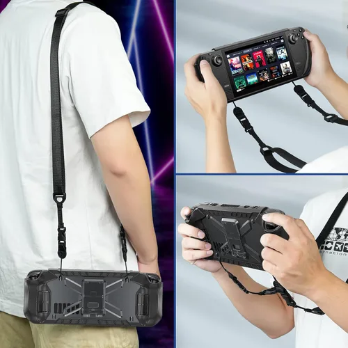 Vista 8 de DMaos Funda protectora para cubierta de vapor con soporte, TPU y cubierta de PC, absorción de impactos para accesorios de cubierta de vapor