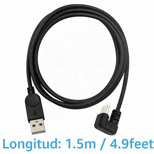 Vista 7 de Poyiccot Cable USB tipo C 3A de carga rápida, cable USB C de 180 grados, cable de carga USB C en forma de U, cable de transferencia