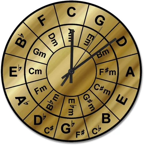 Vista 126 de Reloj de pared de guitarra acústica con aspecto de madera natural, reloj de madera rústico y elegante, 10 silenciosos, sin tictac, de cuarzo