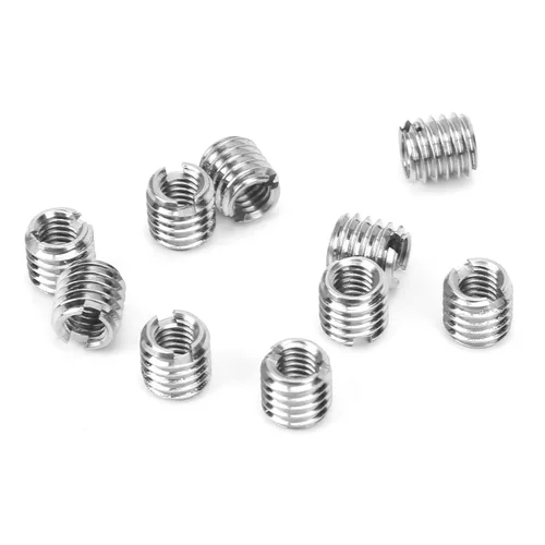 Vista 17 de 10 piezas de inserción de rosca autorroscante, tuerca reductora de acero inoxidable de 0.236 in hembra M3x0.0.197 in macho M5x0.0.315 in