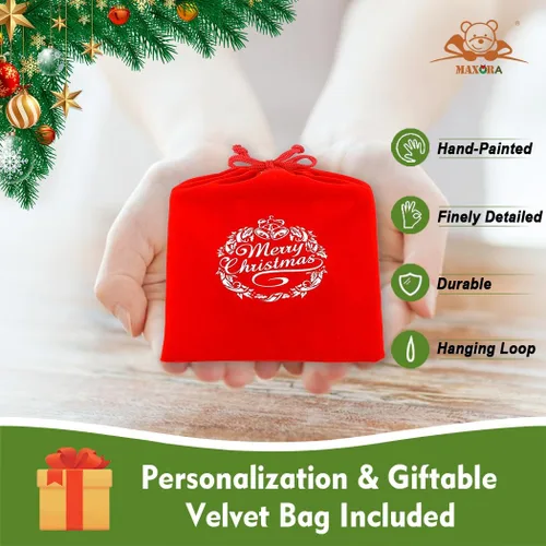 Vista 3 de MAXORA Adorno de Navidad personalizado de hockey hecho a mano personalizado