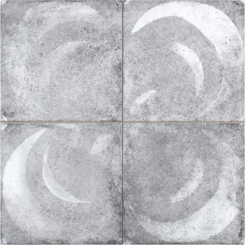Vista 2 de Merola Tile Kings Vendome Gris 17-3/4" x 17-3/4" - Azulejo de porcelana para piso y pared