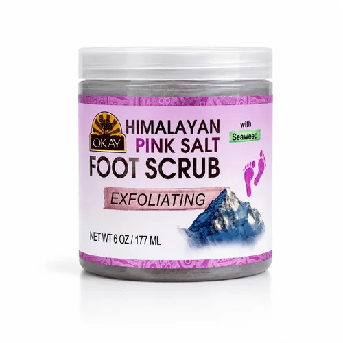 Vista 5 de OKAY Exfoliante para pies de manteca de cacao natural, 6 onzas