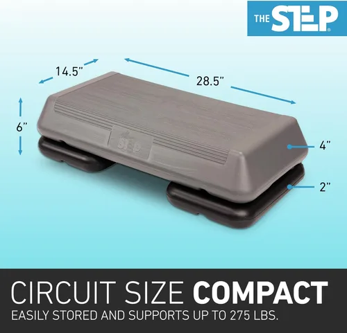 Vista 6 de Freestyle STEP Plataforma de escalón para ejercicio, Stepper de tamaño circuito para ejercicio en casa