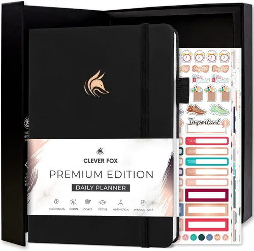 Vista 7 de Clever Fox Agenda Diaria, edición superior. - Planificador diario de lujo con horario por hora, organizador personal, diario de productividad