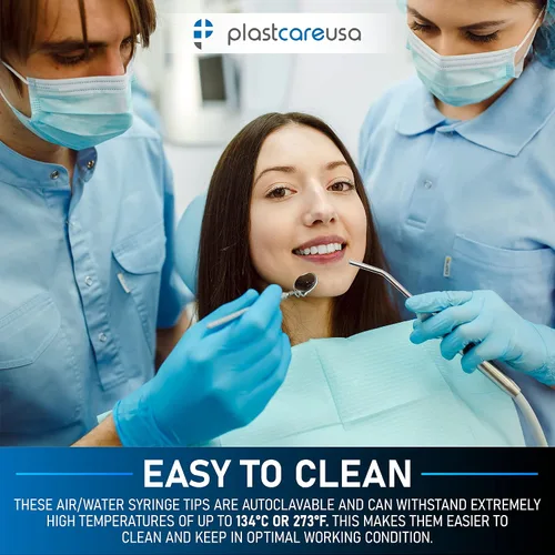 Vista 5 de Boquilla de pulverización de agua de metal para limpieza dental y eliminación de desechos orales (paquete de 5 puntas de jeringa de aire y agua)