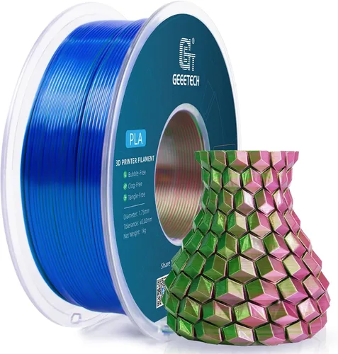 Vista 9 de GEEETECH Seda PLA Filamento para Impresora 3D 1.75mm, Filamento PLA de Doble Color Seda 1KG(2.2lbs), Precisión Dimensional +/- 0.02 mm, Filamento
