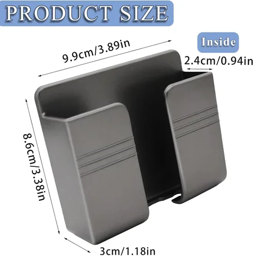 Vista 8 de TiciKim 2 soportes de pared para teléfono celular, soporte adhesivo para teléfono celular con orificio de recepción de cable de datos, soporte