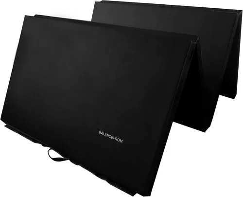 Vista 9 de BalanceFrom 10x4 Feet 4-Panel Folding Gymnastics Mat – 2-Inch Thick Pad with Vinyl Surface and Carrying Handles for Tumbling, Yoga, Pilates, Home
