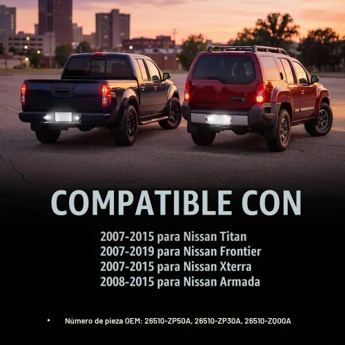 Vista 3 de Luces LED de matrícula para Niss'an Titan Frontier Xterra Armada
