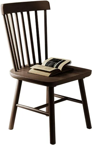 Vista 12 de JKGHK - Sillas de comedor de madera, sillas de cocina sin brazos, silla lateral de sala de estar con respaldo hueco a rayas, silla de comedor