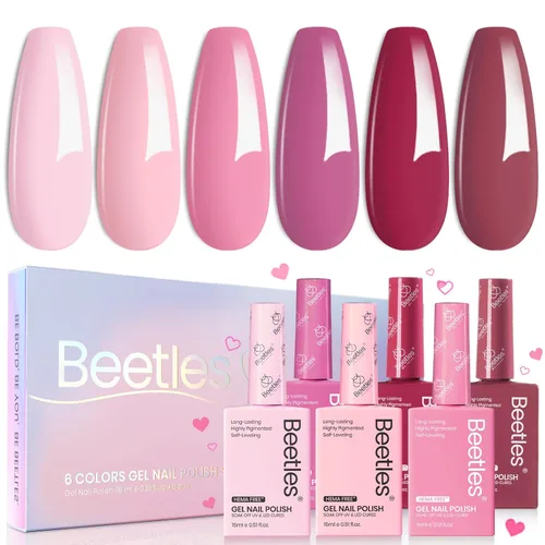Vista 17 de Beetles - Kit de 23 esmaltes de uñas de gel con luz UV, kit de esmalte de gel de 12 colores 1-Elegancia acogedora