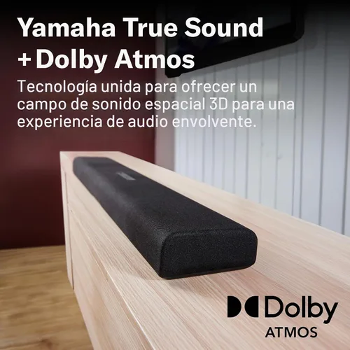Vista 2 de Barra de sonido YAMAHA SR-B40A Dolby Atmos con subwoofer inalámbrico (Negro)