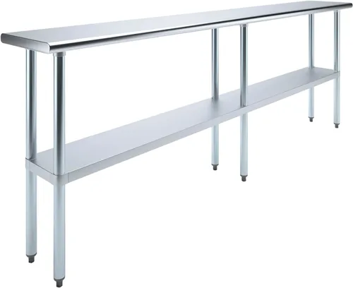 Vista 32 de Mesa de trabajo de acero inoxidable, mesa de metal