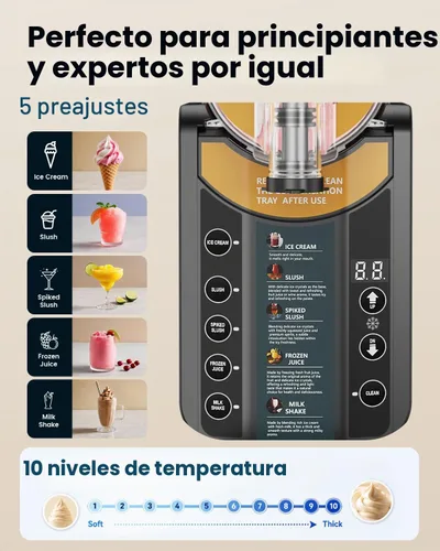 Vista 7 de Slushie Machine for Home 2-in-1 Slushy & Soft Serve Ice Cream Maker