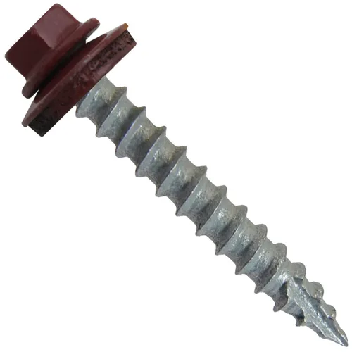 Vista 24 de Tornillos para techos de metal #14 (750) Tornillos x 1-1/2 "ABC Gris Arandela hexagonal Tornillo de techo de chapa metálica para techo.