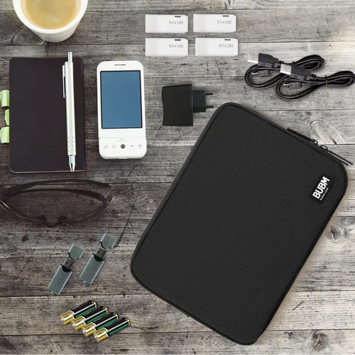 Vista 8 de Organizador de equipaje con doble capa para viajes BUBM, para llevar dispositivos y accesorios electrónicos., Negro, 2 capas M Bolsa de viaje