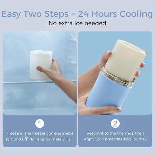Vista 5 de Momcozy Enfriador portátil de leche materna de 22 onzas para exteriores, salvavidas con enfriamiento total de 360° durante 24 horas, enfriador