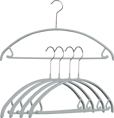 Vista 14 de MAWA Reston Lloyd Euro Series - Percha antideslizante con barra y ganchos para pantalones y faldas, estilo 42/U, juego de 2, color negro
