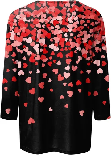 Vista 148 de Camisetas personalizadas para mujer, a la moda, casual, de séptima manga, estampada, cuello redondo, camiseta