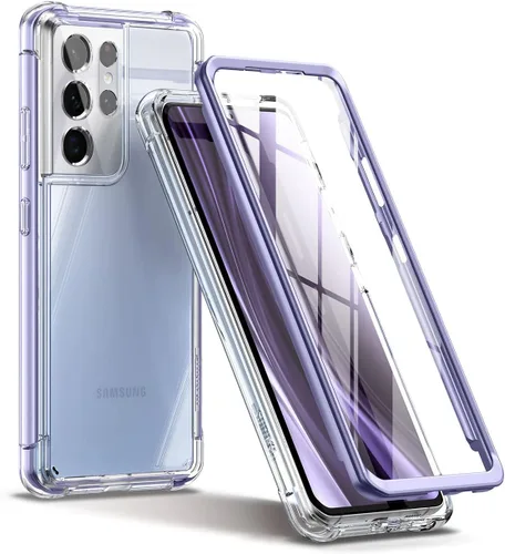 Vista 9 de SURITCH Funda Ultra Clear para Samsung Galaxy S21 de 6.8 pulgadas (solo protector de pantalla), [protector de pantalla integrado] carcasa rígida