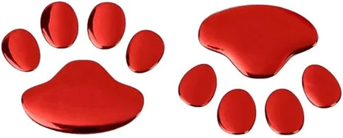 Vista 6 de 2 calcomanías cromadas 3D de huella de perro para automóvil, emblema de automóvil, calcomanías creativas con estampado de patas, calcomanías