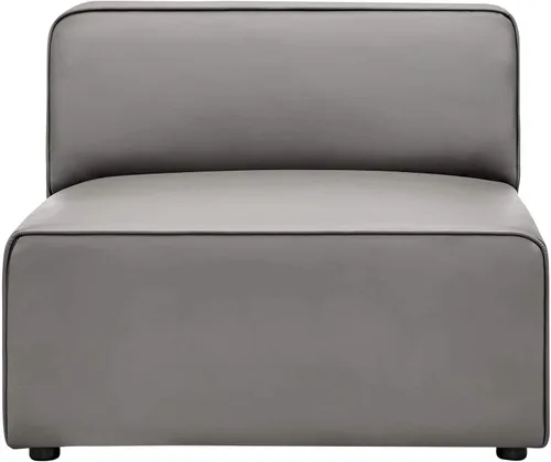 Vista 6 de Modway Mingle Sofá seccional de cuero vegano Silla sin brazos en gris