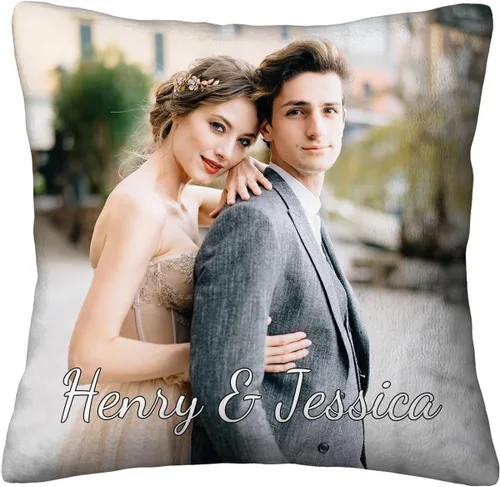 Vista 8 de Funda de almohada personalizada con imagen, funda de almohada de terciopelo personalizada de 16 x 16 pulgadas con texto fotográfico, regalos