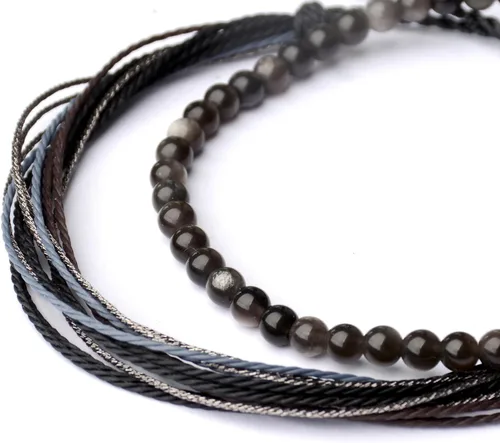 Vista 7 de Mezcla Vida Pulseras de cuentas de piedra natural para hombres y mujeres, unisex, ajustables, impermeables, juego de pulseras de cuerda para el día
