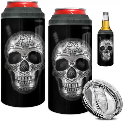 Vista 7 de winorax Vaso de béisbol 4 en 1, enfriador de latas de béisbol de acero inoxidable, vasos aislados para café, taza de viaje con tapa, vasos de regalo