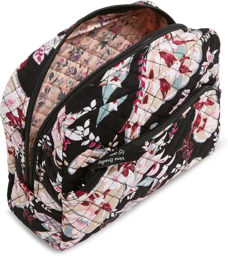 Vista 2 de Vera Bradley Bolsa organizadora de maquillaje cosmético grande de algodón para mujer