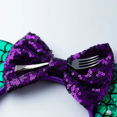 Vista 3 de Foeran Diademas con orejas de ratón lazos brillantes orejas de ratón brillantina decoración de princesa disfraz de cosplay para bebés niños y niñas