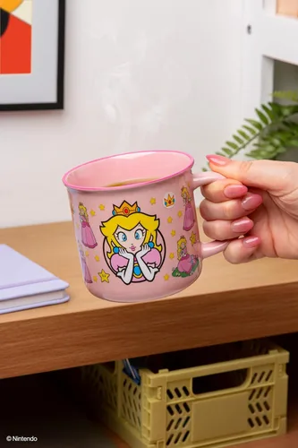 Vista 5 de Paladone Super Mario Princess - Taza de café de cerámica rosa con licencia oficial de Nintendo para bebidas calientes, regalo para jugadores