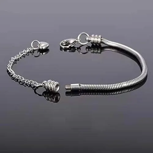 Vista 3 de Pulseras de cadena de serpiente para niños de 0.118in con cierre de langosta de corazón para mujeres y niñas.