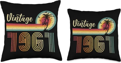 Vista 3 de Retro Vintage 1961 Limited Edition Birthday 1961 Men Woman Throw Pillow