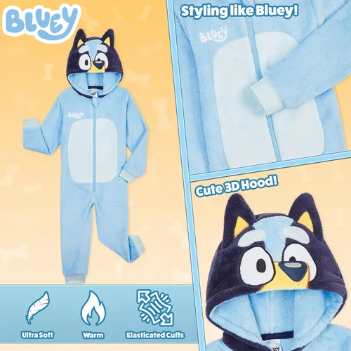 Vista 4 de Bluey Pijamas de forro polar para niños y niñas