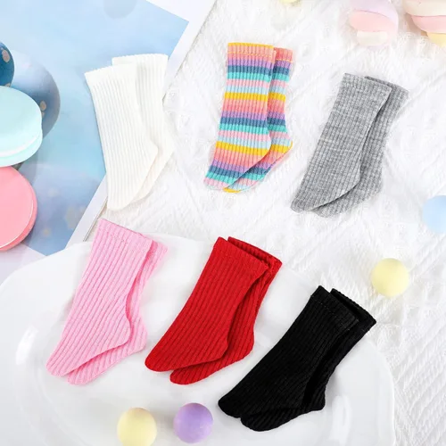 Vista 7 de Sotiff - 6 pares de calcetines de muñeca de punto acanalado, para muñecas de 11.8 pulgadas, lindo color Dress up Accessory for Girl Dolls, Ribbed